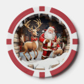 Grappige feestelijke kerstman tekst toevoegen poker chips (Voorkant)