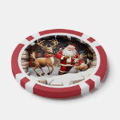 Grappige feestelijke kerstman tekst toevoegen poker chips (Enkel)