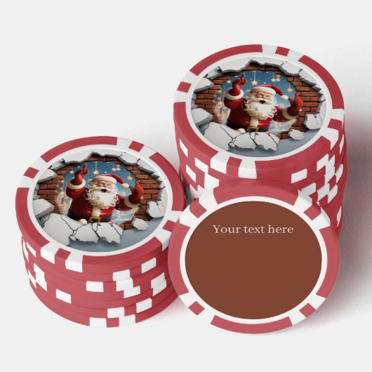 Grappige feestelijke kerstman tekst toevoegen poker chips (Opstapeling)