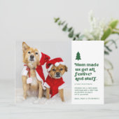 Grappige feestelijke meervoud huisdieren foto Kers Feestdagenkaart (Staand voorkant)