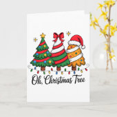 Grappige Feestelijke Sfeer Kerstmis Citaat Oh Chri Kaart (Gele Bloem)