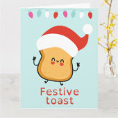 Grappige feestelijke toast kerst kaart (Gele Bloem)