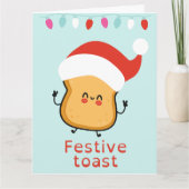 Grappige feestelijke toast kerst kaart (Voorkant)