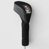 Grappige Feestelijke Zonnebril Hond met Kerstboom  Golfheadcover (Schuin)
