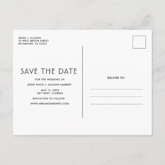 Grappige feestfoto Lesbische Homo LGBT Save the Da Aankondigingskaart (Achterkant)