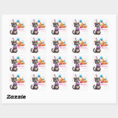 Grappige Feestkat Met Verjaardagscadeau 🐾 Vierkante Sticker (Vel)