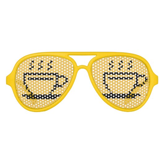 Grappige feesttinten voor koffieverslaafde aviator zonnebril (Voorkant)