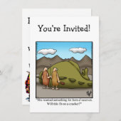 Grappige feestuitnodigingen kaart (Voorkant / Achterkant)