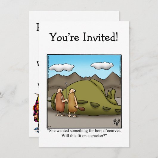 Grappige feestuitnodigingen kaart (Voorkant / Achterkant)