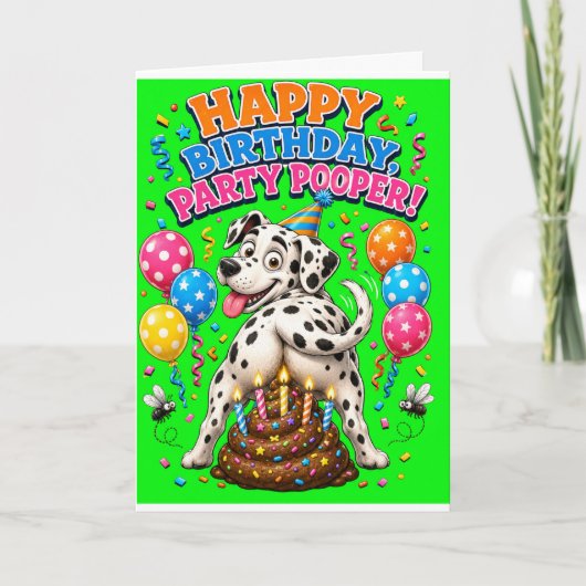 Grappige Feestverstoorder Dalmatiër Kaart (Voorkant)