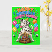 Grappige Feestverstoorder Dalmatiër Kaart (Gele Bloem)