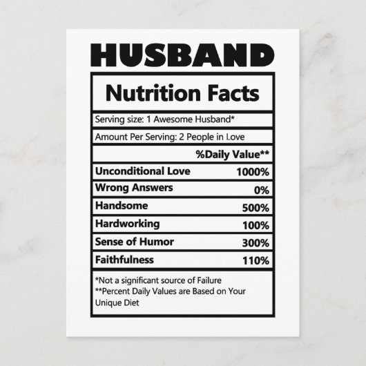 Grappige Feiten over de Voeding van Eenhuwelijkman Briefkaart (Voorkant)