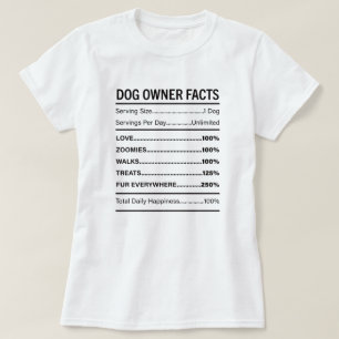 Grappige Feiten over Hondeneigenaren Voedingslabel T-shirt