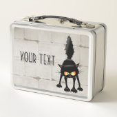 Grappige fel zwart kat cartoon  (Achterkant)