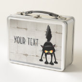 Grappige fel zwart kat cartoon  (Voorkant)