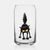 Grappige fel zwart kat cartoon  blikvorm glas (Voorkant)