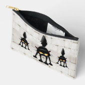 Grappige fel zwart kat cartoon etui (Open)