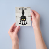 Grappige fel zwart kat cartoon  flyer (Hand)