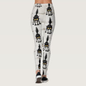 Grappige fel zwart kat cartoon leggings (Achterkant)