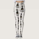 Grappige fel zwart kat cartoon leggings (Voorkant)
