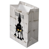 Grappige fel zwart kat cartoon medium cadeauzakje (Voorkant Gekanteld)