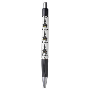Grappige fel zwart kat cartoon  pen