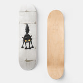 Grappige fel zwart kat cartoon persoonlijk skateboard (Voorkant)