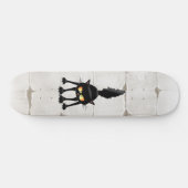 Grappige fel zwart kat cartoon persoonlijk skateboard (Horizontaal)