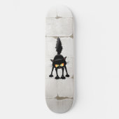 Grappige fel zwart kat cartoon persoonlijk skateboard (Voorkant)