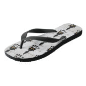 Grappige fel zwart kat cartoon  teenslippers (Schuin)