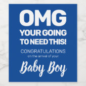 Grappige felicitaties | Baby Jongen Gift Wijn Etiket (Enkel label)