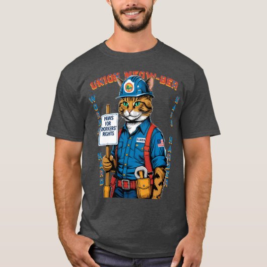 Grappige Feline Union Member Labor Day uit Florida T-shirt (Voorkant)