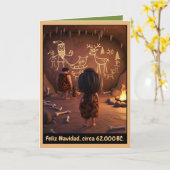 Grappige Feliz Navidad Kerstkaarten Kaart (Gele Bloem)