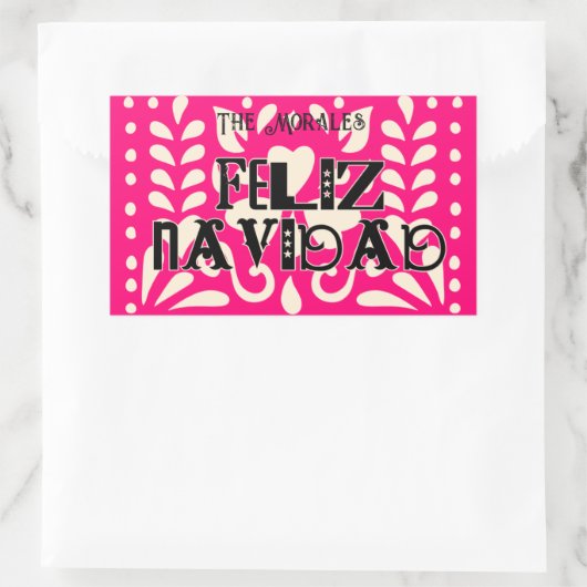 Grappige feliz navidad rechthoekige sticker (Tas)