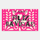 Grappige feliz navidad rechthoekige sticker (Voorkant)