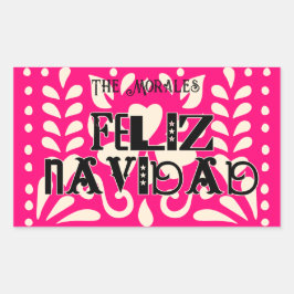 Grappige feliz navidad rechthoekige sticker