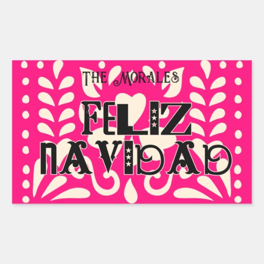 Grappige feliz navidad rechthoekige sticker (Voorkant)