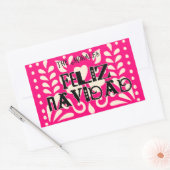 Grappige feliz navidad rechthoekige sticker (Envelop)