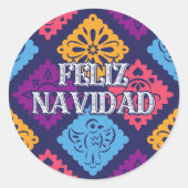 Grappige feliz navidad ronde sticker (Voorkant)