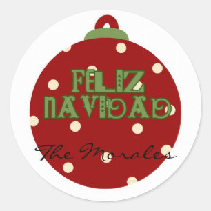 Grappige feliz navidad ronde sticker