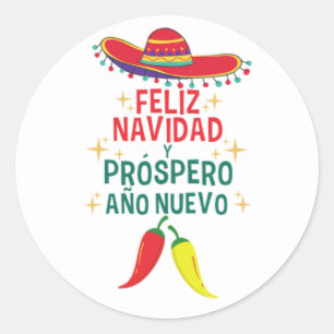 Grappige feliz navidad ronde sticker