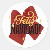 Grappige feliz navidad ronde sticker (Voorkant)