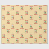 Grappige Feliz Navidad Schattigee kerstchili Cadeaupapier (Vlak)