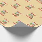 Grappige Feliz Navidad Schattigee kerstchili Cadeaupapier (Hoek)