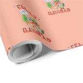Grappige Feliz Navidad Schattigee kerstchili Cadeaupapier (Rol Hoek)