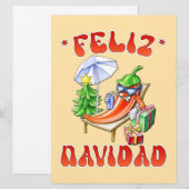 Grappige Feliz Navidad Schattigee kerstchili Feestdagenkaart (Voorkant / Achterkant)