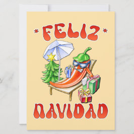 Grappige Feliz Navidad Schattigee kerstchili Feestdagenkaart