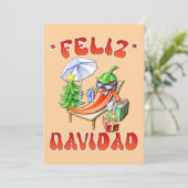 Grappige Feliz Navidad Schattigee kerstchili Kaart (Staand voorkant)