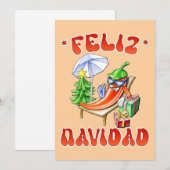 Grappige Feliz Navidad Schattigee kerstchili Kaart (Voorkant / Achterkant)