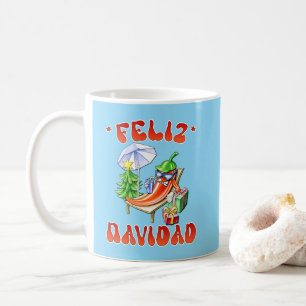 Grappige Feliz Navidad Schattigee kerstchili Koffiemok